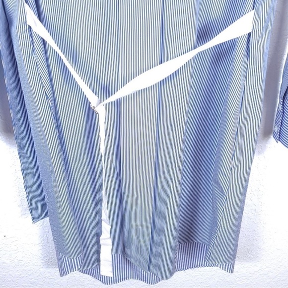 Theory Jodalee Taff Striped Poplin Shirt Dress Blue White Size 2 - Picture 5 of 12